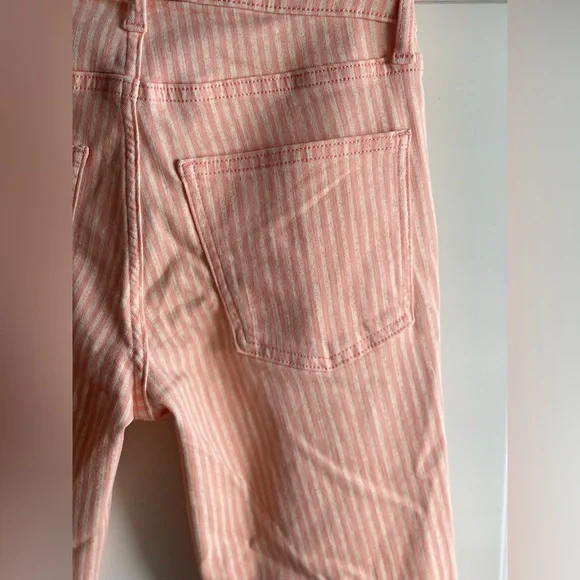 NWT LC Lauren Conrad Skinny Crop Mid Rise Lycra Stretch Jeans In Pink Striped - Picture 14 of 16